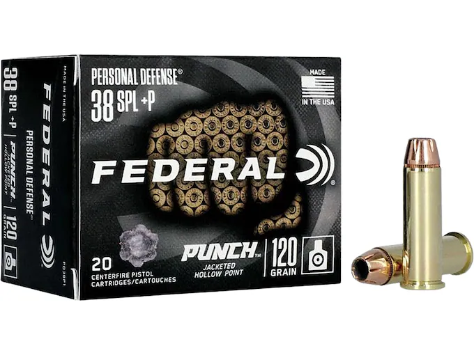 Federal Personal Defense Punch 38 Special +P Ammo 120 Grain Jacketed Hollow Point 200 – Fast Ship