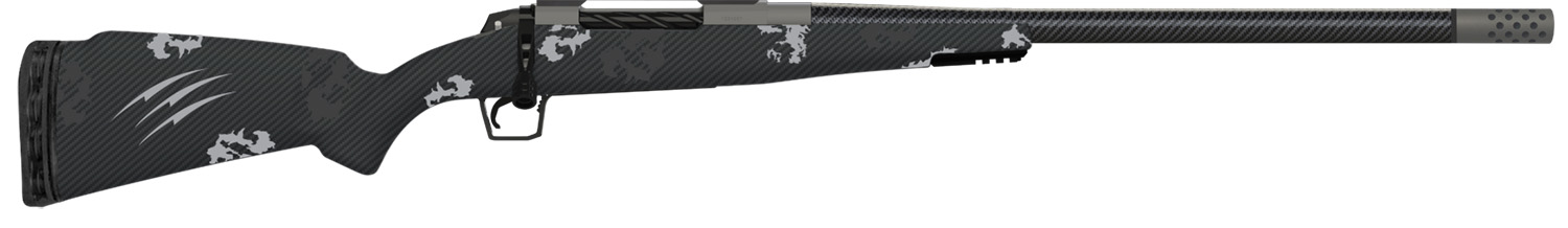 Fierce Firearms ROG300PRC24GP Carbon Rogue 300 PRC 3+1 24″ Carbon Fiber Barrel, Glacier Cerakote Steel Rec, Phantom Camo Rogue Stock