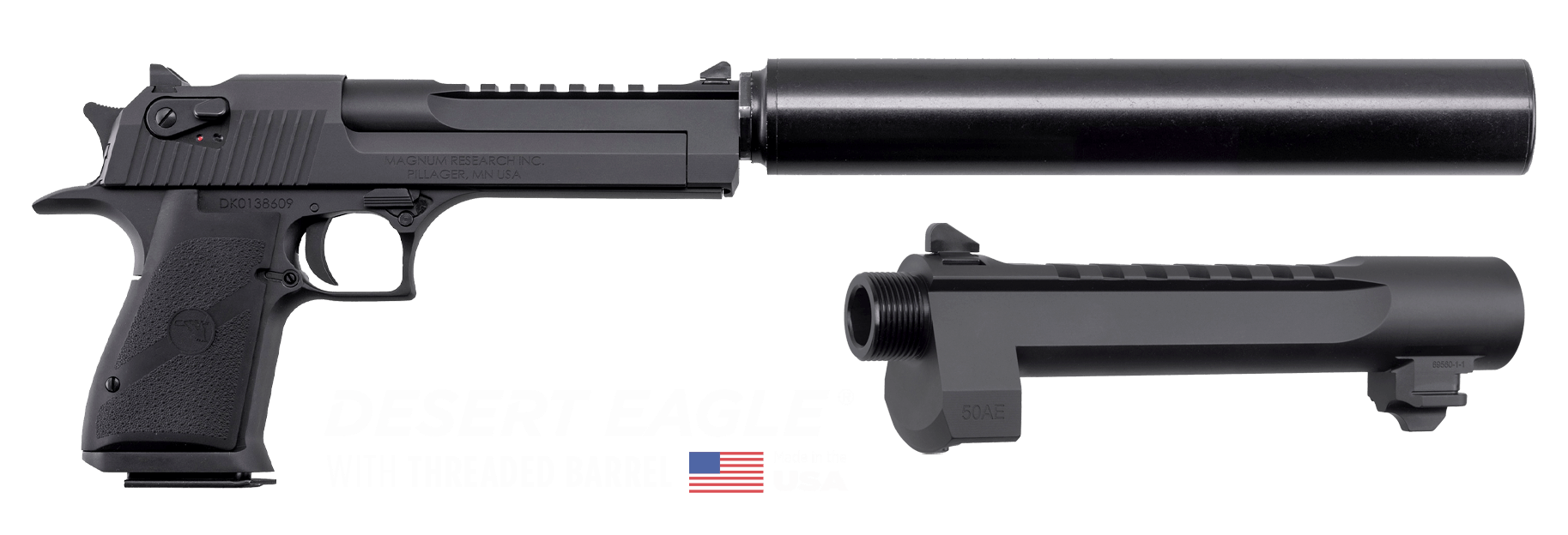 Magnum Research Desert Eagle Mark XIX DE50THR .50 AE Threaded Barrel Pistol