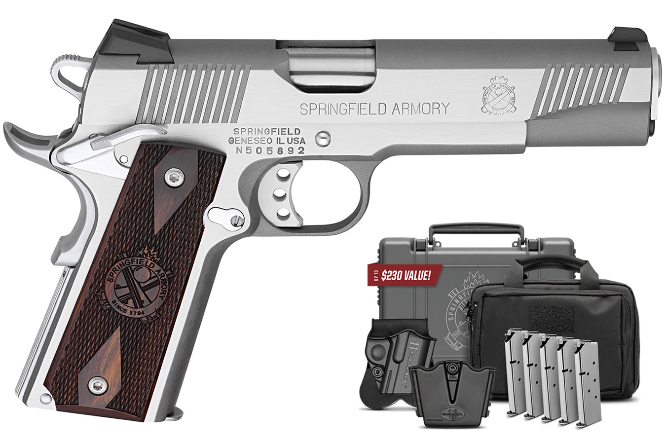 Springfield 1911 Loaded .45 ACP Stainless Steel with Instant Gear Up Package Springfield 1911 Loaded .45 ACP Stainless Steel with Instant Gear Up Package - Firearms - Illinois Gun Shop